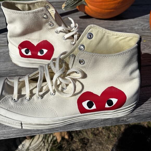 Size 12 - Converse Comme des Garçons Play x Chuck 70 2015 High Milk - Picture 2 of 5